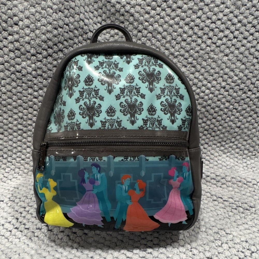 Loungefly Disney Haunted Mansion Mini Backpack Gray Multicolor